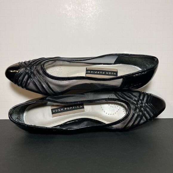 Womens HUSH PUPPIES Transparent Black Cap Toe Pump Heels / Size 7 Medium - Picture 5 of 8